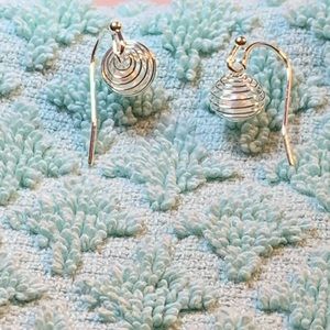 Fashion Pearl (faux) Earrings in a Wire Wrap Cage